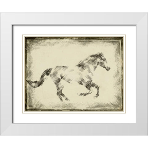Equine Study I White Modern Wood Framed Art Print with Double Matting by Harper, Ethan
