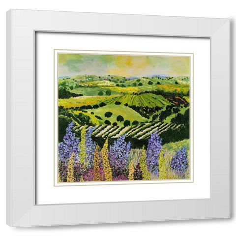 Wildflower Ridge White Modern Wood Framed Art Print with Double Matting by Friedlander, Allan