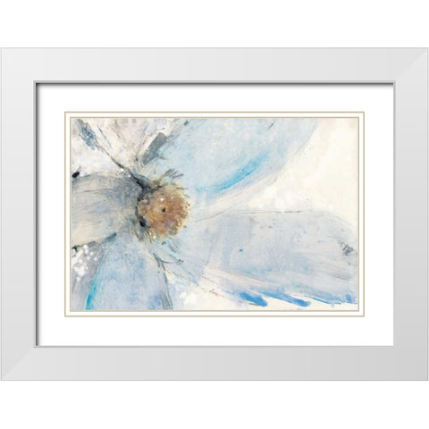Floral Blue II White Modern Wood Framed Art Print with Double Matting by OToole, Tim