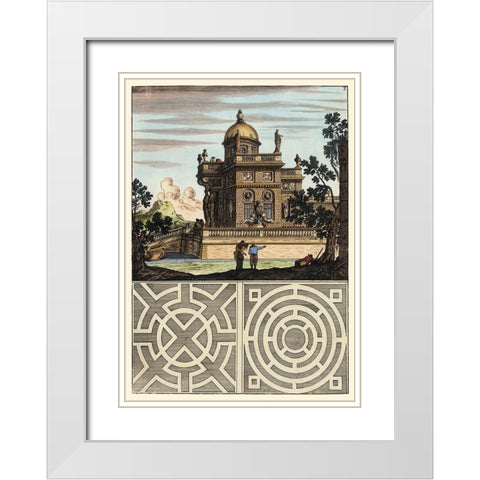 Architectura Curiosa I White Modern Wood Framed Art Print with Double Matting by Bockler