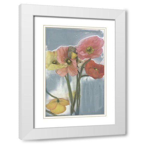 Poppy Spray II White Modern Wood Framed Art Print with Double Matting by Goldberger, Jennifer