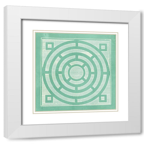 Tile Ornamentale II White Modern Wood Framed Art Print with Double Matting by Vision Studio
