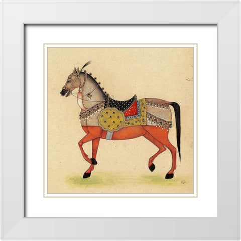 Horse from India I White Modern Wood Framed Art Print with Double Matting by Illuminations