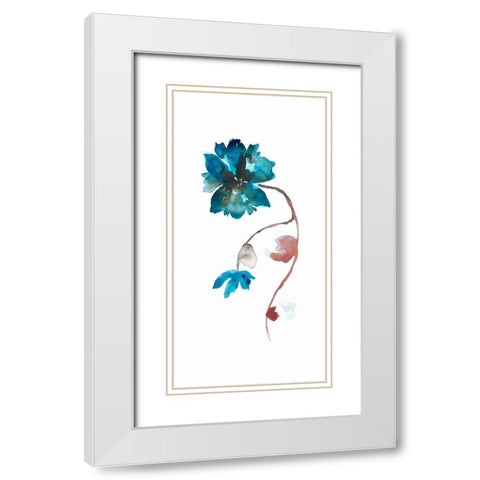 Floral Watercolor I White Modern Wood Framed Art Print with Double Matting by Mosley, Kiana