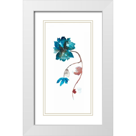 Floral Watercolor I White Modern Wood Framed Art Print with Double Matting by Mosley, Kiana