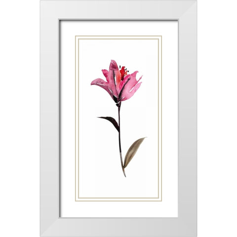 Floral Watercolor II White Modern Wood Framed Art Print with Double Matting by Mosley, Kiana