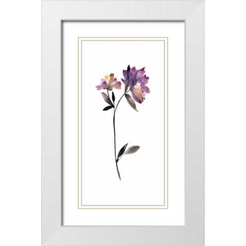 Floral Watercolor III White Modern Wood Framed Art Print with Double Matting by Mosley, Kiana