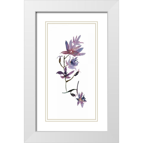 Floral Watercolor IV White Modern Wood Framed Art Print with Double Matting by Mosley, Kiana