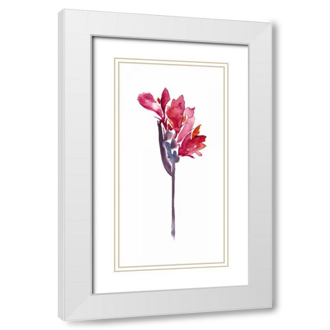 Floral Watercolor V White Modern Wood Framed Art Print with Double Matting by Mosley, Kiana