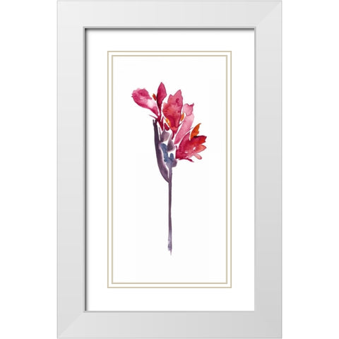 Floral Watercolor V White Modern Wood Framed Art Print with Double Matting by Mosley, Kiana