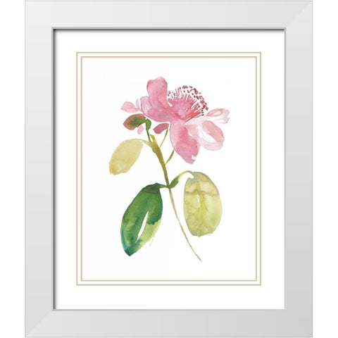 Watercolor Garden I White Modern Wood Framed Art Print with Double Matting by Mosley, Kiana