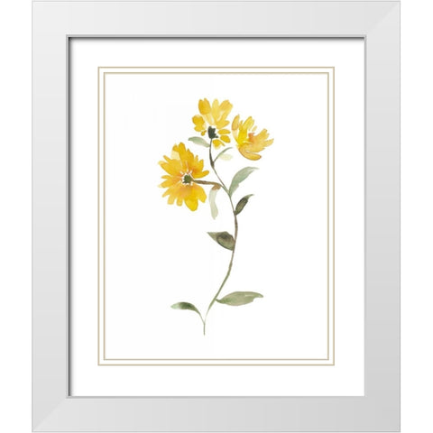 Watercolor Garden IV White Modern Wood Framed Art Print with Double Matting by Mosley, Kiana