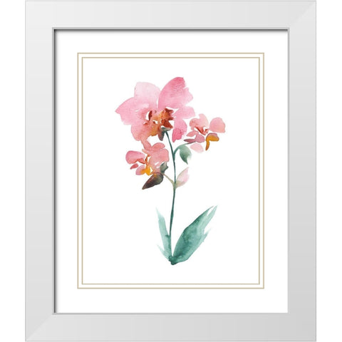 Watercolor Garden V White Modern Wood Framed Art Print with Double Matting by Mosley, Kiana