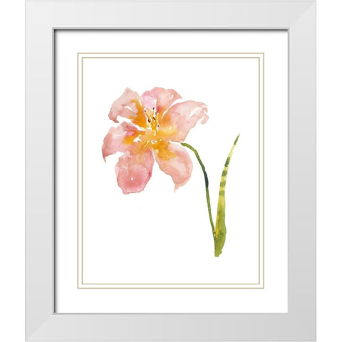Watercolor Garden VI White Modern Wood Framed Art Print with Double Matting by Mosley, Kiana