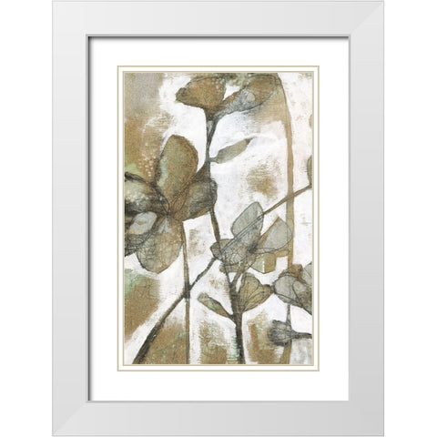 Metallic Garden I White Modern Wood Framed Art Print with Double Matting by Goldberger, Jennifer