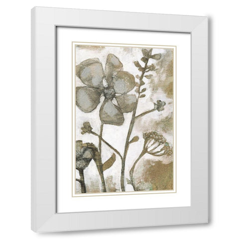 Metallic Garden II White Modern Wood Framed Art Print with Double Matting by Goldberger, Jennifer