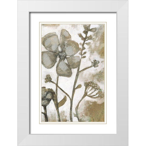 Metallic Garden II White Modern Wood Framed Art Print with Double Matting by Goldberger, Jennifer