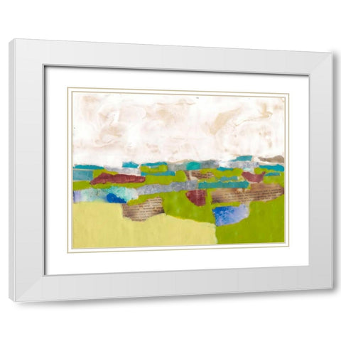 Field Day II White Modern Wood Framed Art Print with Double Matting by Goldberger, Jennifer