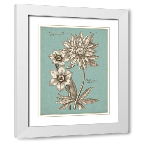 Chambray Chintz I White Modern Wood Framed Art Print with Double Matting by Vision Studio