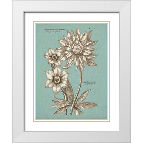 Chambray Chintz I White Modern Wood Framed Art Print with Double Matting by Vision Studio