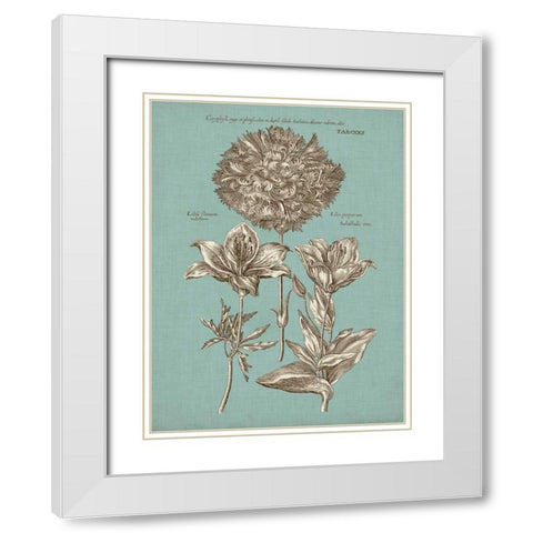 Chambray Chintz IV White Modern Wood Framed Art Print with Double Matting by Vision Studio