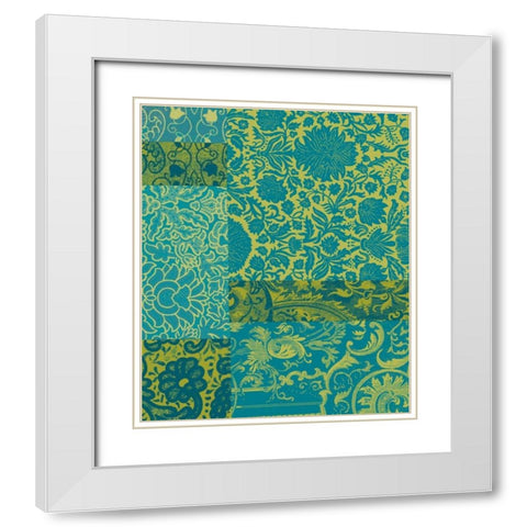 Pattern Mix I White Modern Wood Framed Art Print with Double Matting by Vision Studio