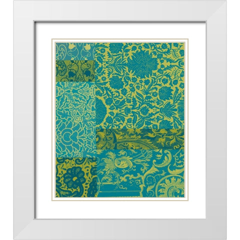 Pattern Mix I White Modern Wood Framed Art Print with Double Matting by Vision Studio