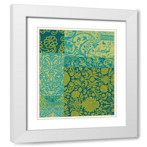 Pattern Mix II White Modern Wood Framed Art Print with Double Matting by Vision Studio