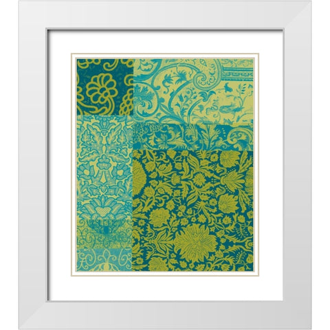 Pattern Mix II White Modern Wood Framed Art Print with Double Matting by Vision Studio