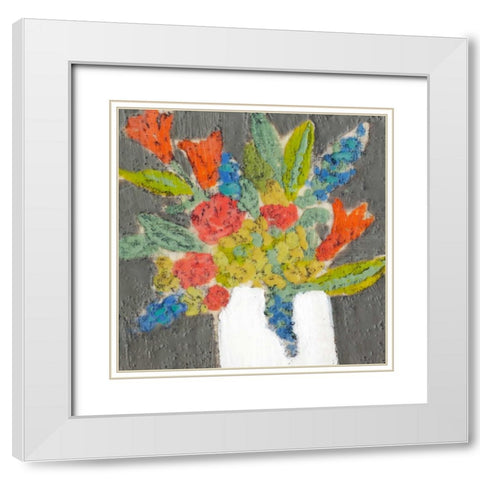 Susans Garden II White Modern Wood Framed Art Print with Double Matting by Goldberger, Jennifer