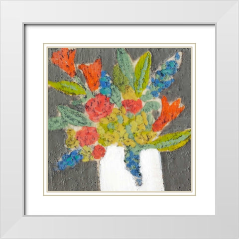 Susans Garden II White Modern Wood Framed Art Print with Double Matting by Goldberger, Jennifer