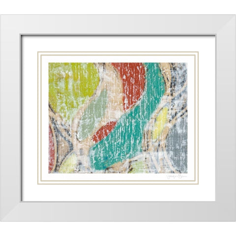 Undulating Color II White Modern Wood Framed Art Print with Double Matting by Goldberger, Jennifer