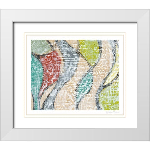 Undulating Color III White Modern Wood Framed Art Print with Double Matting by Goldberger, Jennifer