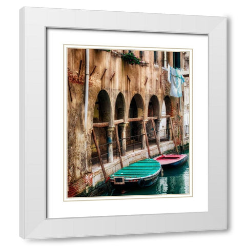 Hanging Laundry White Modern Wood Framed Art Print with Double Matting by Head, Danny