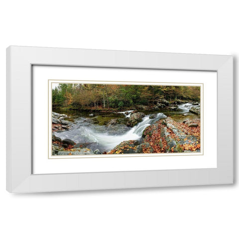 River Panorama White Modern Wood Framed Art Print with Double Matting by Head, Danny