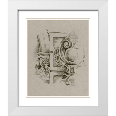 Charcoal Architectural Study IV White Modern Wood Framed Art Print with Double Matting by Harper, Ethan