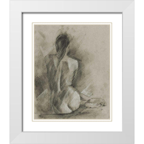 Charcoal Figure Study I White Modern Wood Framed Art Print with Double Matting by Harper, Ethan