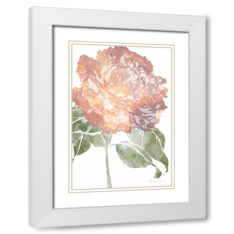 Watercolor Bloom I White Modern Wood Framed Art Print with Double Matting by Goldberger, Jennifer