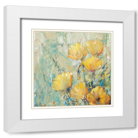 Floral Expression II White Modern Wood Framed Art Print with Double Matting by OToole, Tim