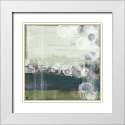 Horizon Spheres I White Modern Wood Framed Art Print with Double Matting by Goldberger, Jennifer