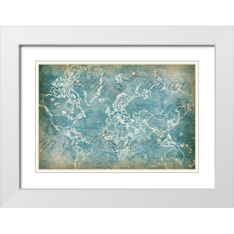 Moon Map White Modern Wood Framed Art Print with Double Matting by Goldberger, Jennifer