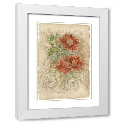 Floral Pattern Study I White Modern Wood Framed Art Print with Double Matting by Harper, Ethan