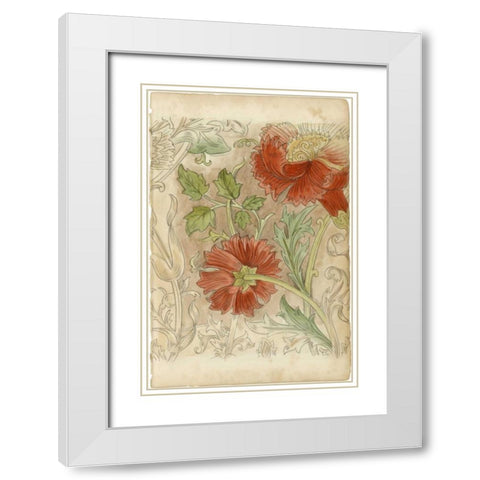 Floral Pattern Study II White Modern Wood Framed Art Print with Double Matting by Harper, Ethan