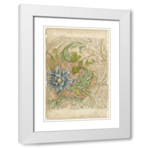 Floral Pattern Study IV White Modern Wood Framed Art Print with Double Matting by Harper, Ethan