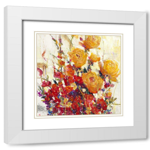 Mixed Bouquet II White Modern Wood Framed Art Print with Double Matting by OToole, Tim