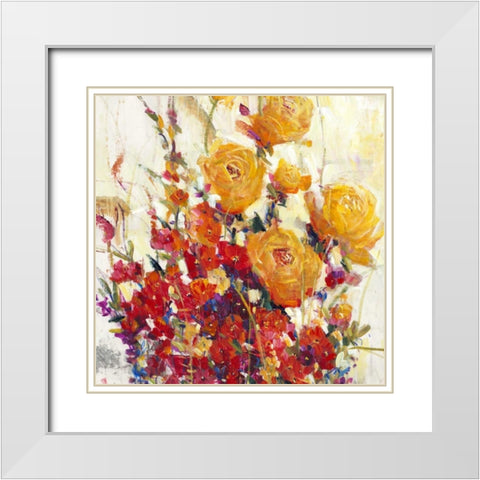 Mixed Bouquet II White Modern Wood Framed Art Print with Double Matting by OToole, Tim