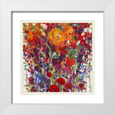 Mixed Bouquet III White Modern Wood Framed Art Print with Double Matting by OToole, Tim