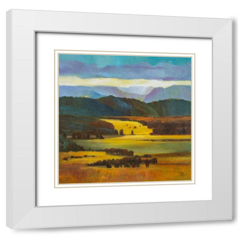 Mountain Light White Modern Wood Framed Art Print with Double Matting by DAgostino, Judith