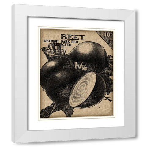 Vintage Seed Pack III White Modern Wood Framed Art Print with Double Matting by Vision Studio