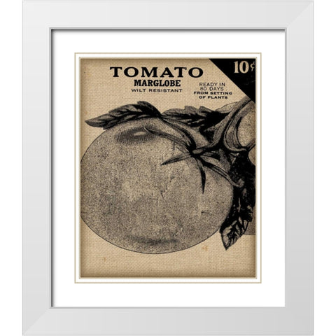 Vintage Seed Pack V White Modern Wood Framed Art Print with Double Matting by Vision Studio